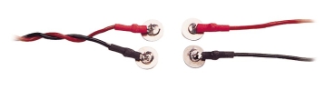 Scheibenelektroden aus Edelstahl, 1m verdrillte Kabel, berührungssicherer 1,5-mm-Buchsenanschluss