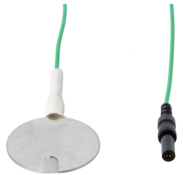 Preview: Erdungsplattenelektrode 3,2cm 120cm Kabel 1,5mm TP