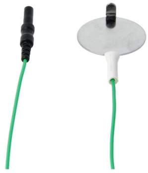 Preview: Erdungsplattenelektrode 3,2cm 120cm Kabel 1,5mm TP